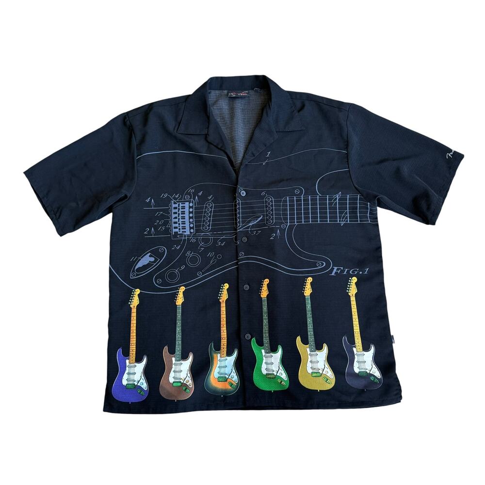 Fender Guitar Shirt by Da Vince Mens Large